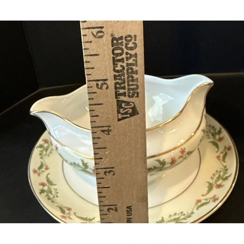 Heinrich Selb‎ Bavaria Germany Gold Trim Pink Flowers Gravy Boat Bowl READ